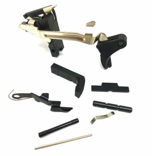 Components of PR Triggers Model G pull release trigger on white background